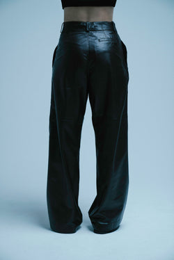 HIGH-WAISTED LEATHER TROUSERS